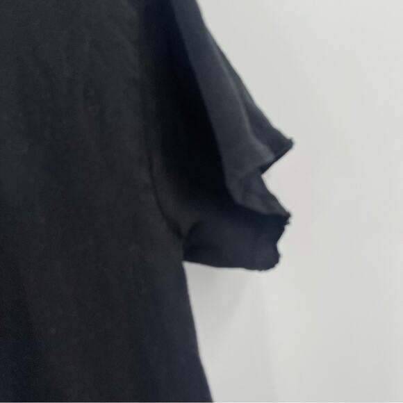 WILDFOX Small Dress Maxi Black Embroidered Logo High Side Slits Cotton Long - Picture 7 of 16